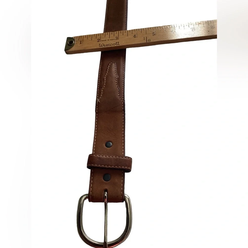 Suede Leather Brown Silver Belt